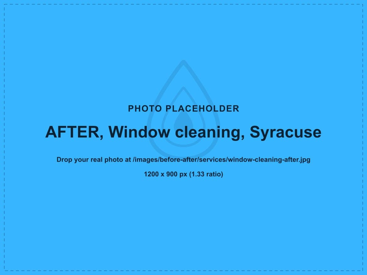 After: streaky exterior windows cleaned to streak-free glass