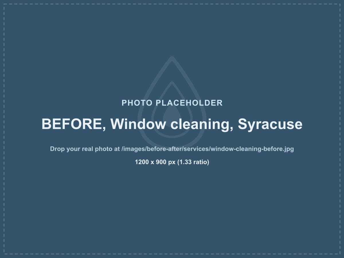 Before: streaky exterior windows cleaned to streak-free glass